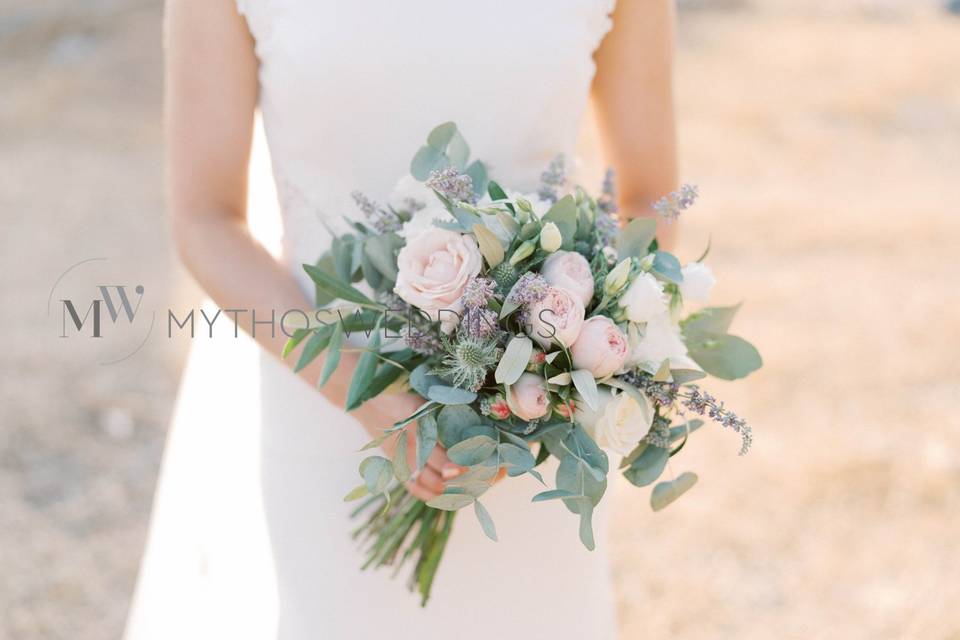 Blushed pink peonies bouquet