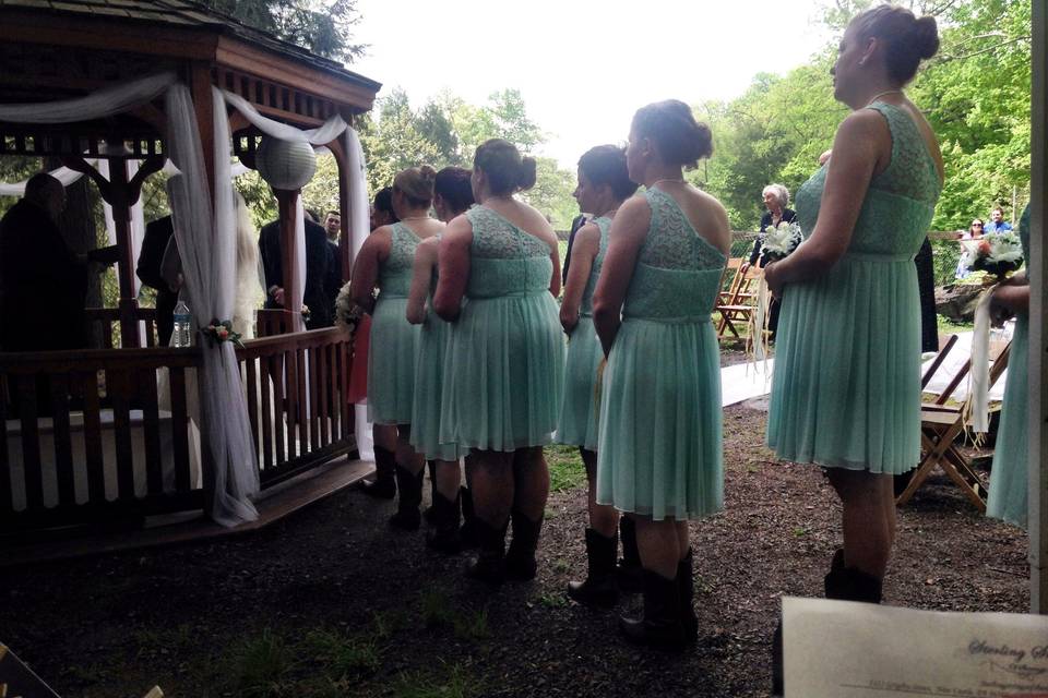 what a great idea! Outdoor wedding in Cascade Park, New Castle, PA - The view from the musicians' tent.