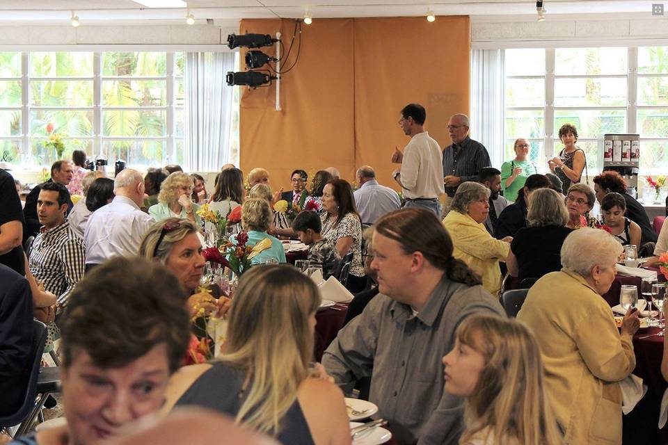 Our Great Hall with 175 seated for a brunch reception. Photo by Robin Lawrie.