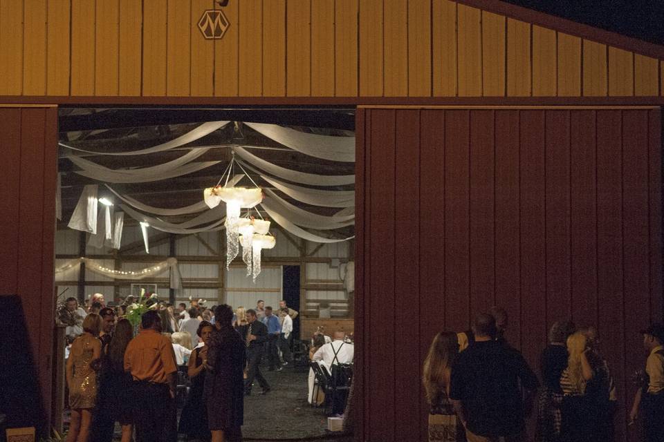 reception in 5000 sq. ft. pole barn
