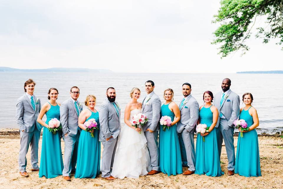Water-front bridal party