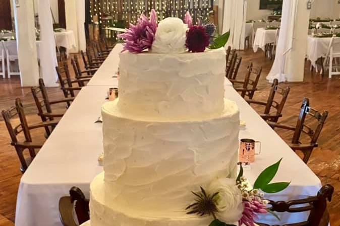 3 tier rustic elegant floral