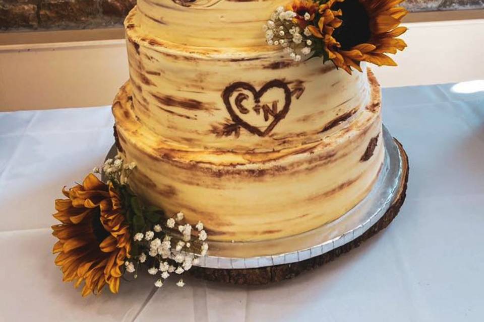 4 Tier Rustic Sunflower