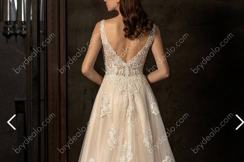 A-line gown beaded lace.