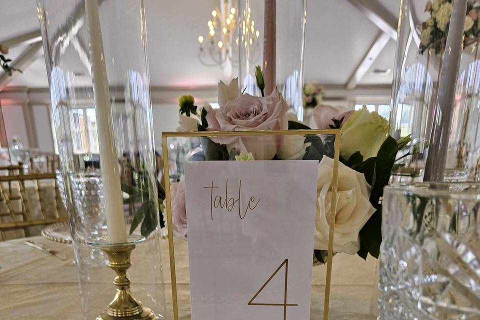 Gold floating table number