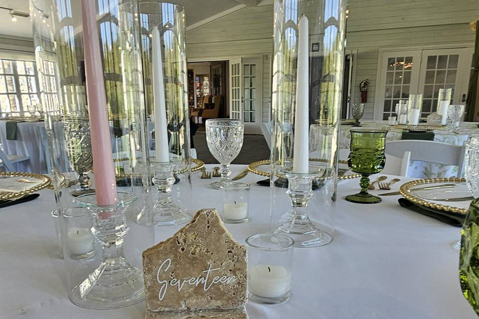 Travertine tile table number