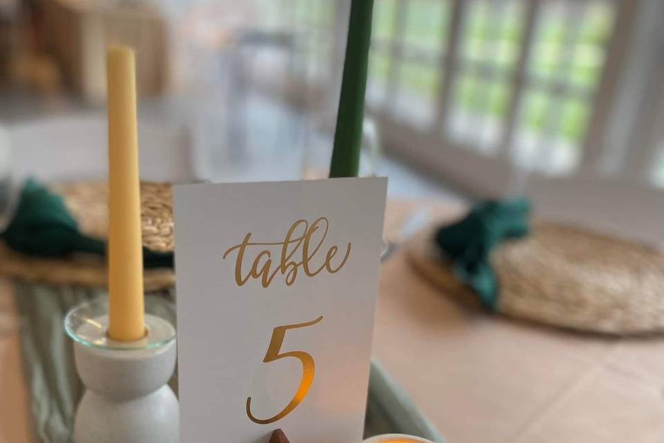 Handmade table number base