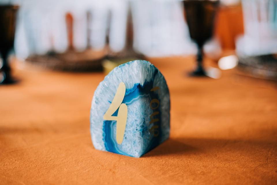 Blue geode table number