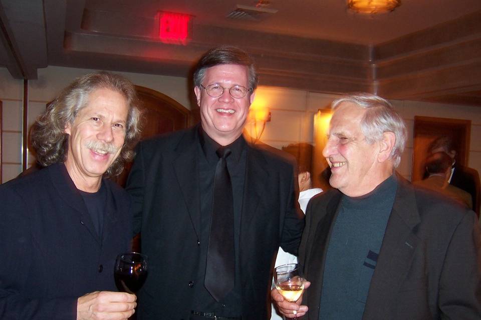At a reception following a Carnegie Hall Concert:  Lou Marini, Ray Reach and the late Ernie Stires (mentor to Trey Anastasio of Phish).