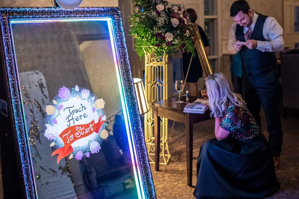 Elegant photo booth entrance