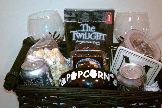 Black and White Movie Themed Basket