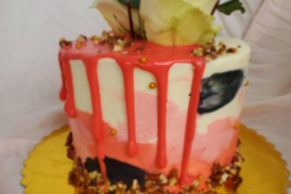 Red Velvet Abstract Cake