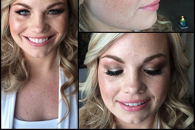 Rosey gold glam makeup