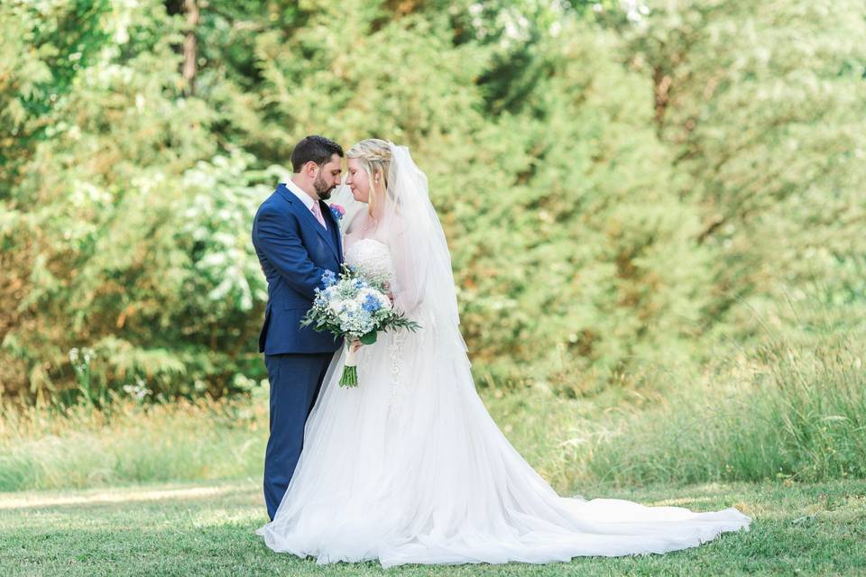 Blush wedding gown