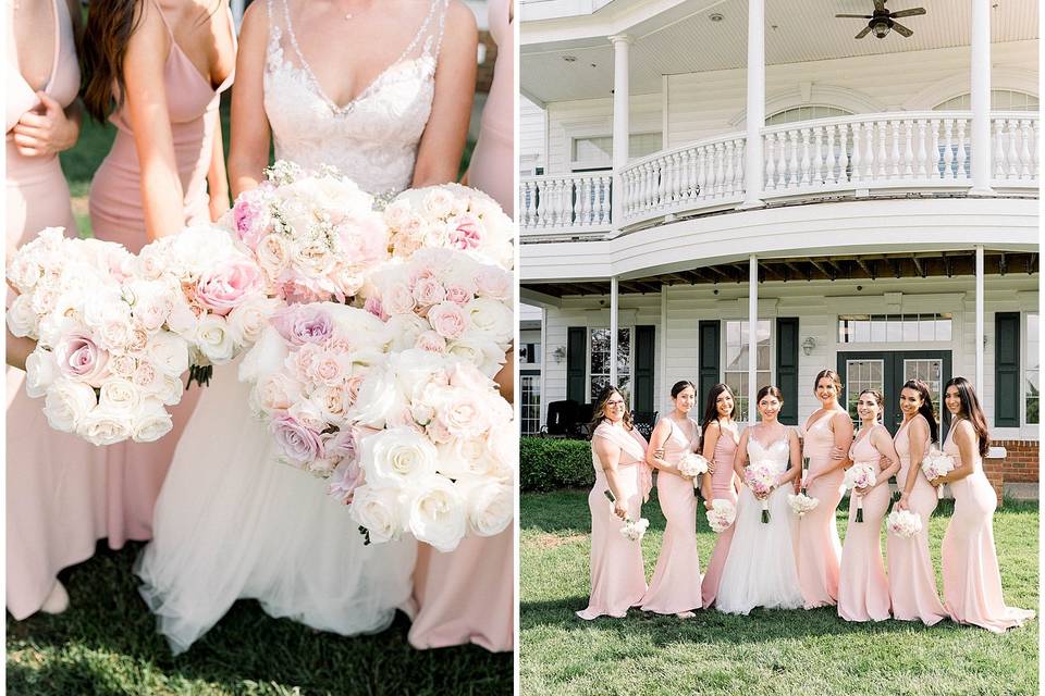 Bridal and bridesmaids bouquet