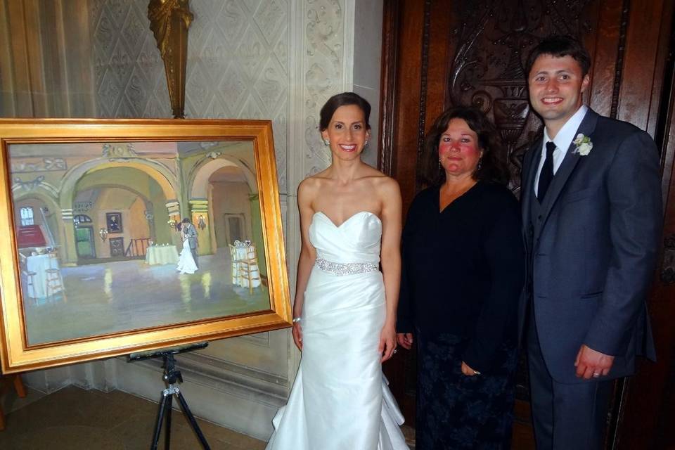 With the newlyweds & painting