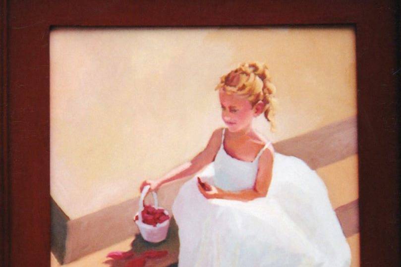 Flowergirl oil painting
