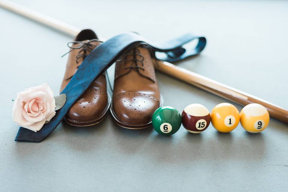 Pool table in groom's suite