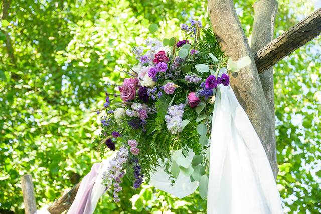 Purple hanging spray