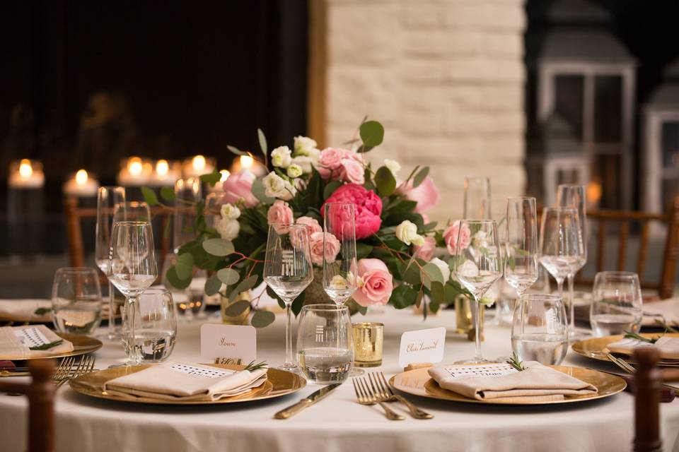 Romantic floral centerpieces