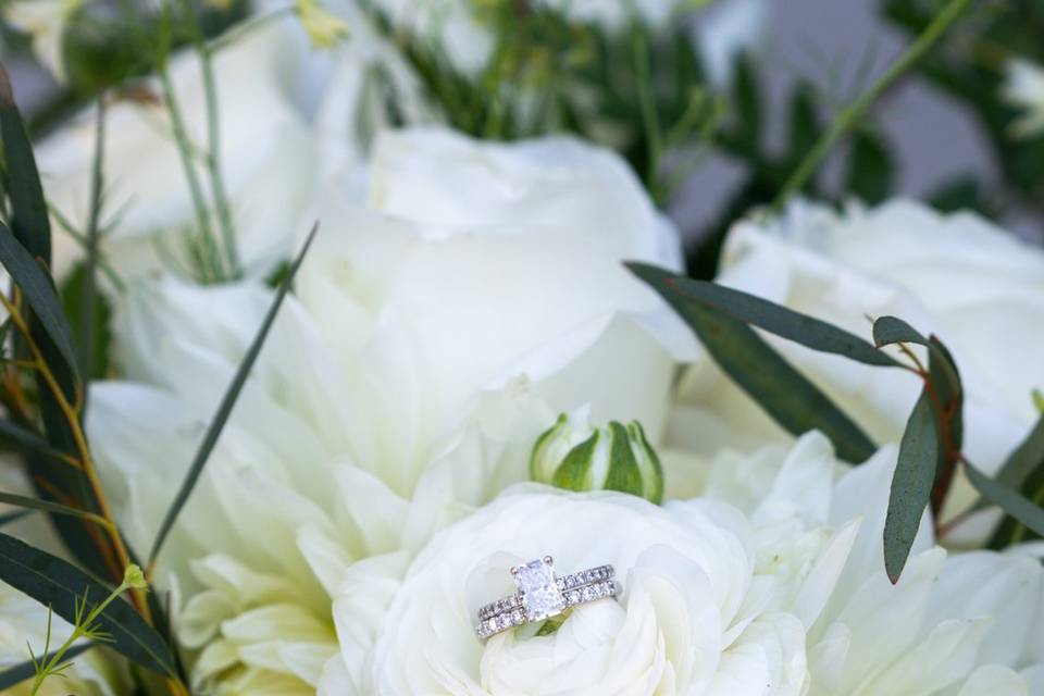 Flower with brides ring