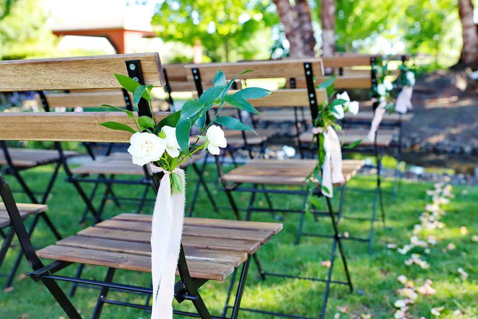 Chair setup by Blush Creek RentalsCredit: Kimberlee Miller Photography