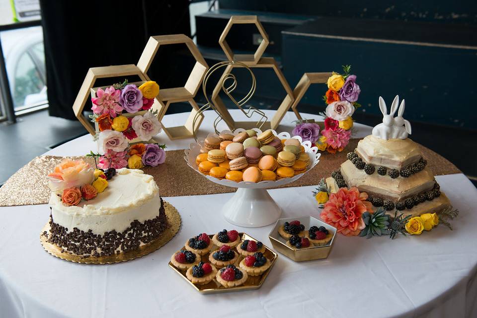 Colorful dessert table durham