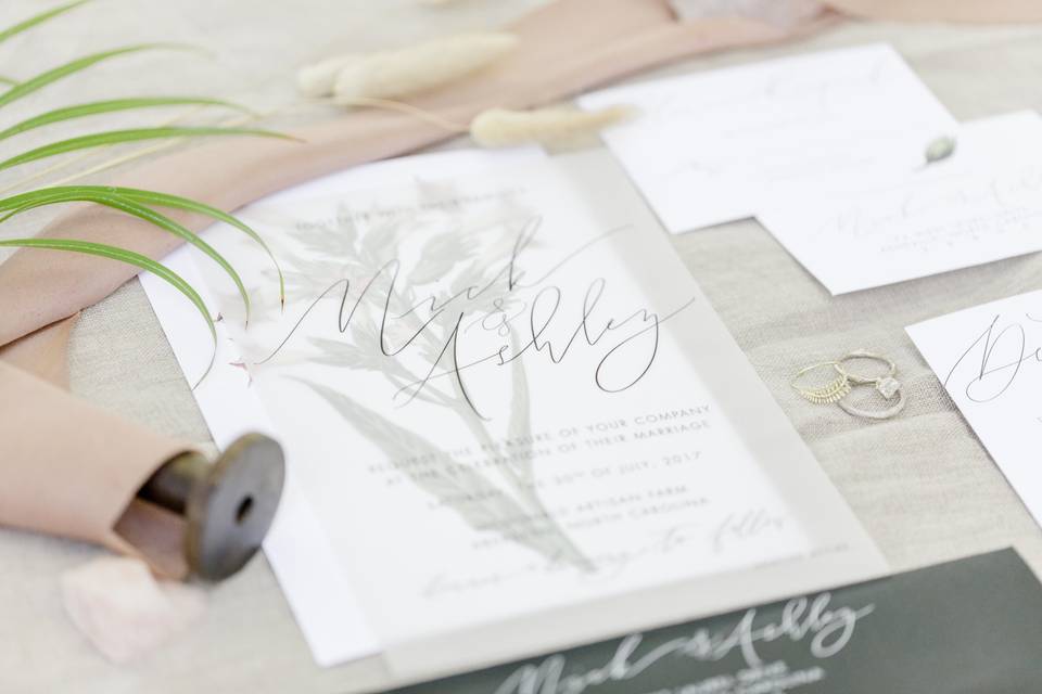 Botanical invitation suite