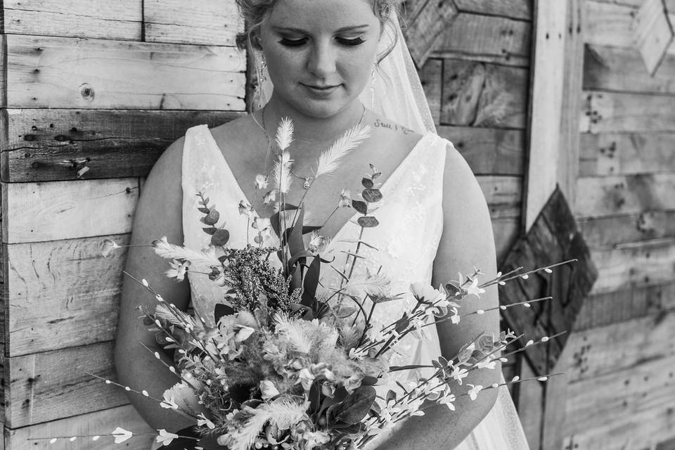 Black and white bride