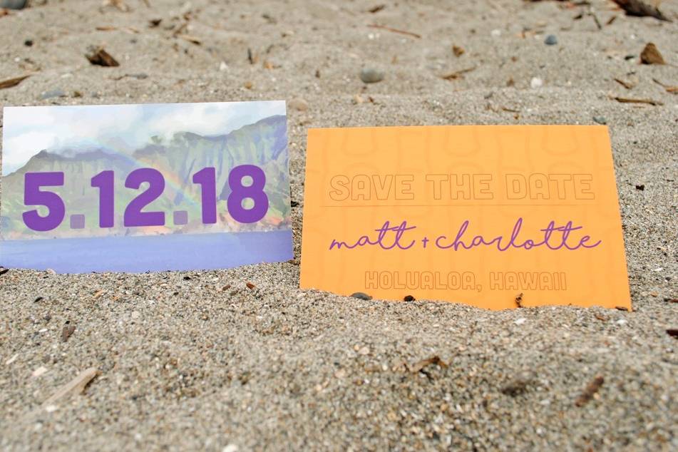 Double-sided Save the Date