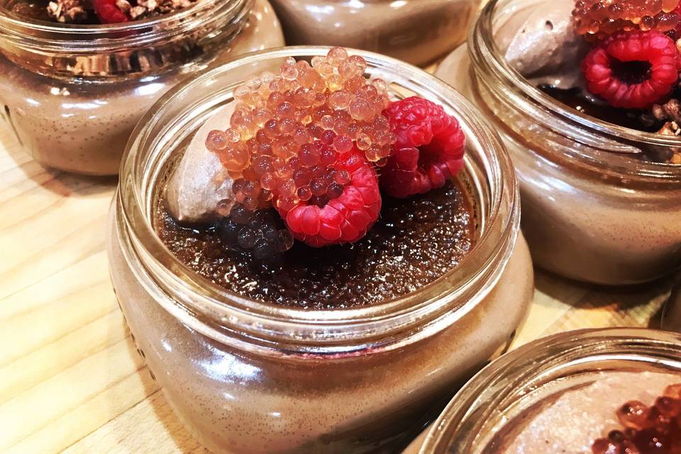 Triple chocolate creme brulee