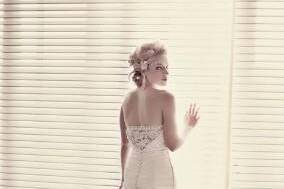 Ruffled wedding gown