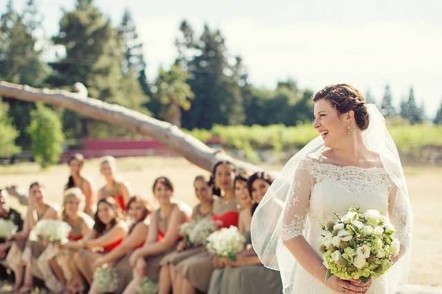 Looking at the bride