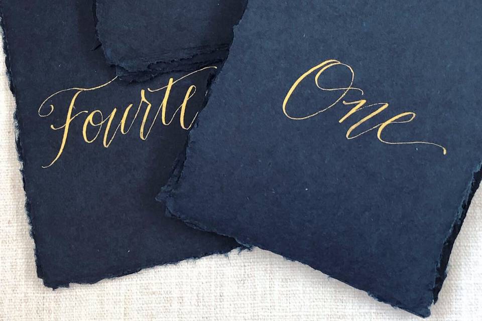 Navy and Gold Table Numbers