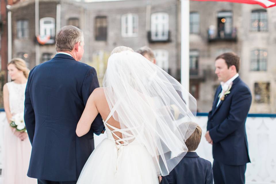 Escorting the bride