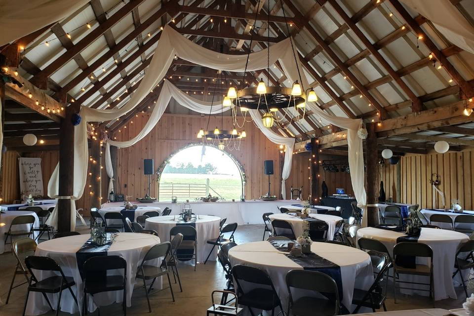 Barn venue setup