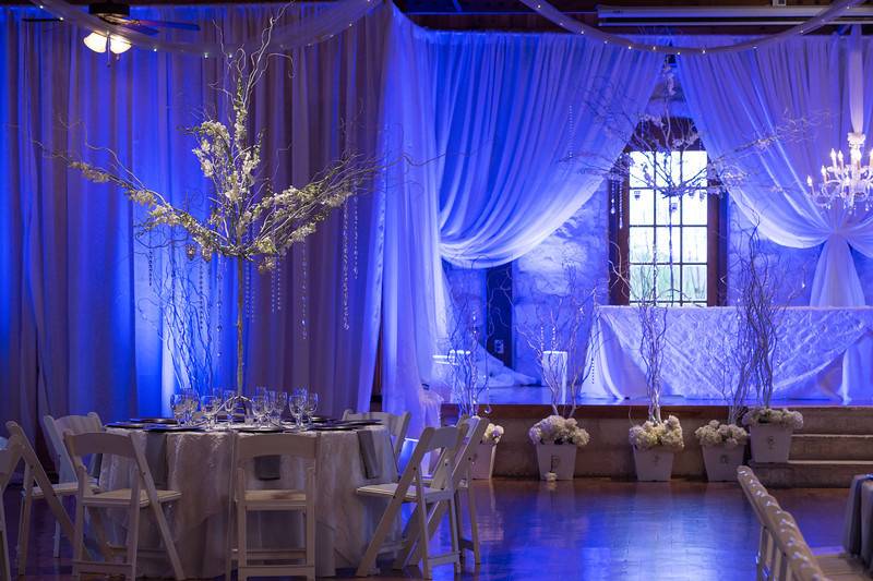 A blue wedding receptions