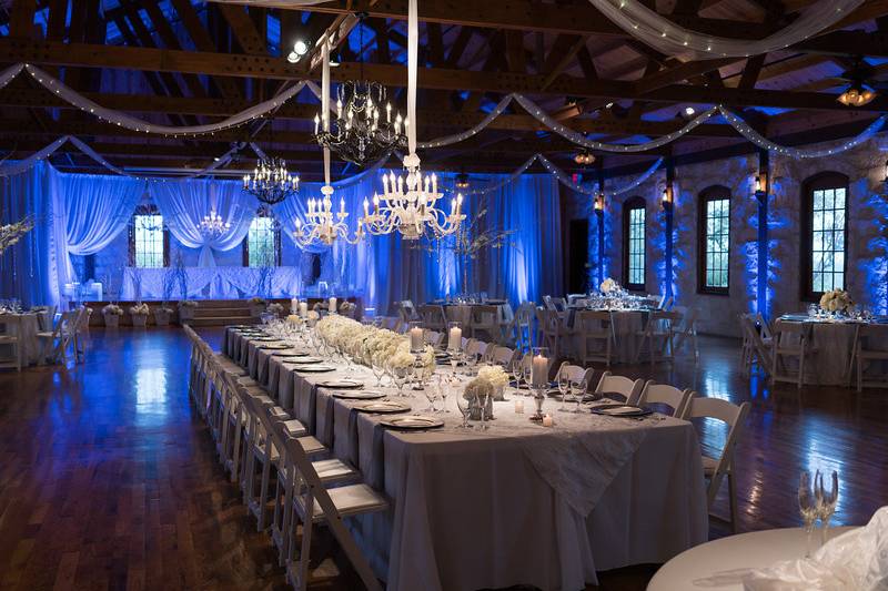 A blue wedding receptions