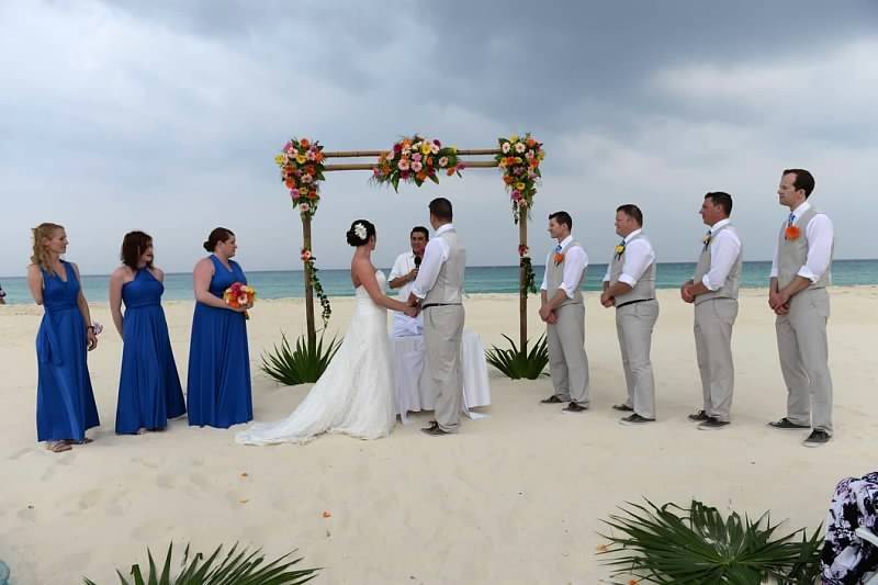 Beach wedding processional