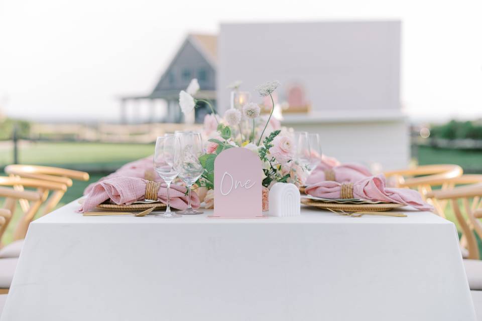 Pink Table Numbers