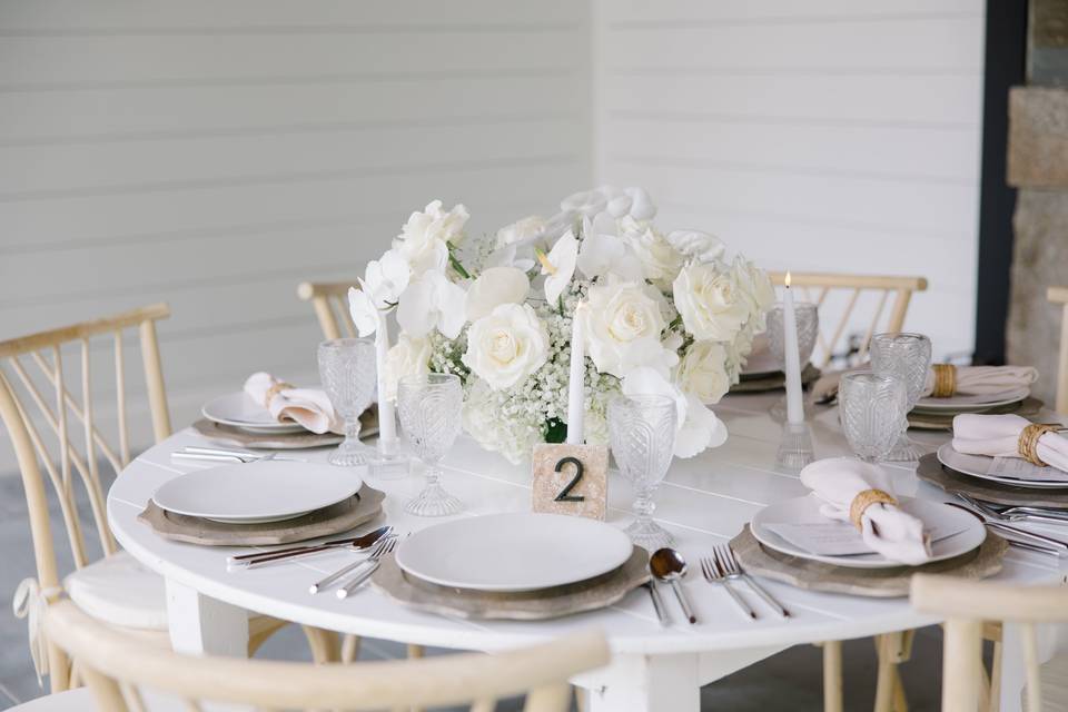 White Reception Table