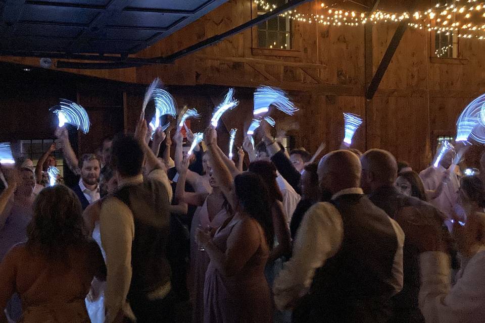 Glow Sticks, Barn Wedding