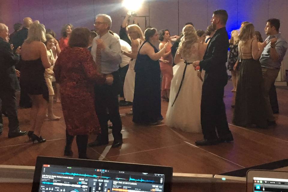 On the dance floor