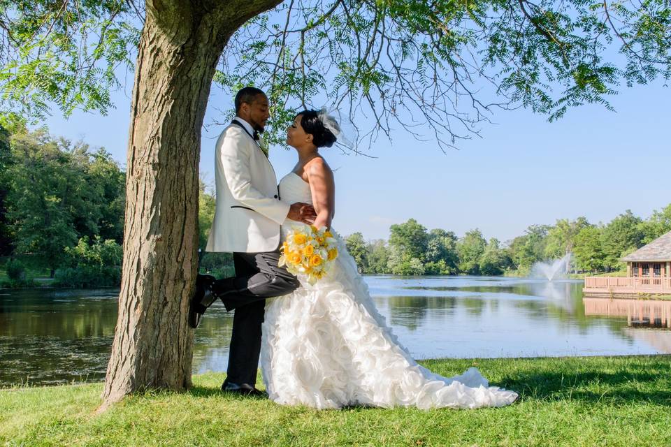 A couple under a tree