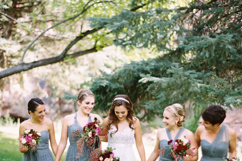 Bride and bridesmaids