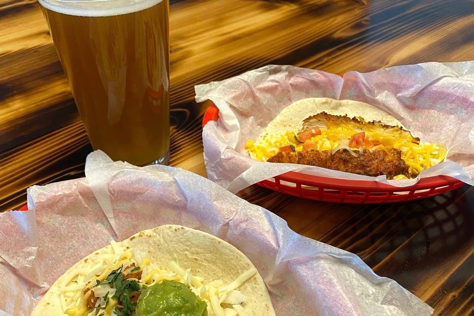 Signature tacos and beer