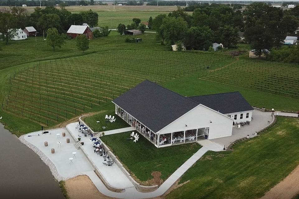 Drone view of The Pour Vineyar