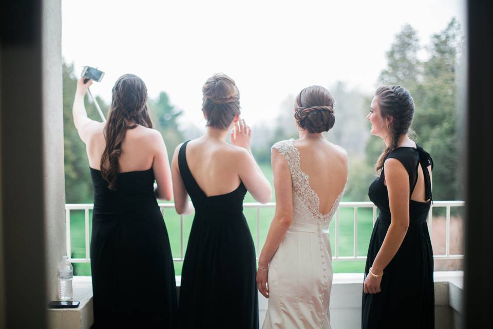 Bride and bridesmaids