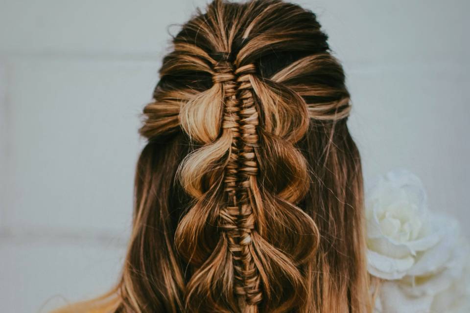 Half-up do with braid details