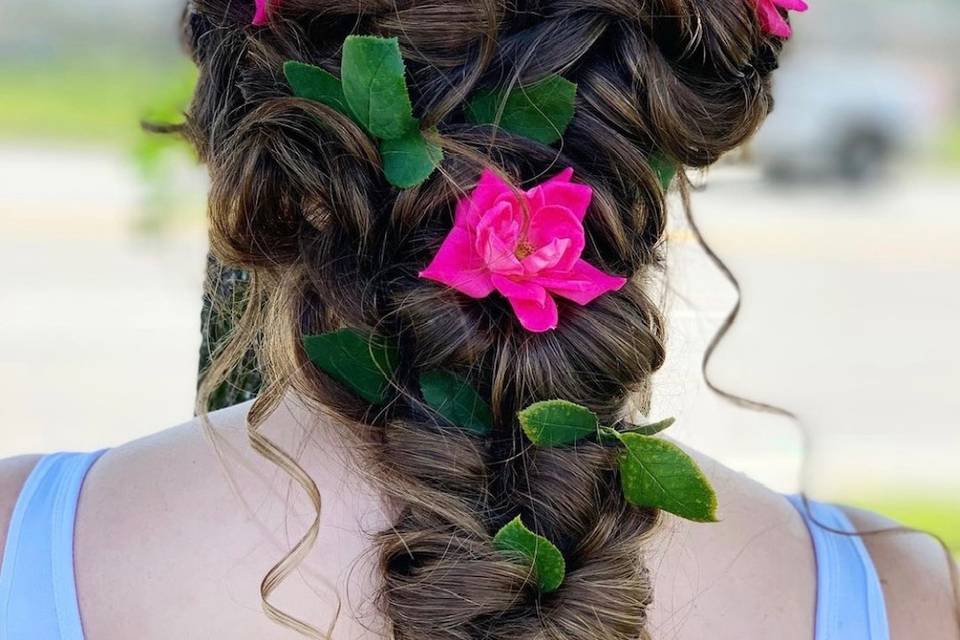 Boho flower hair